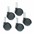 Davenport & Co Twin Swivelwheel Nylon and Urethane Casters - Matte Black - Five/Set DA2771717